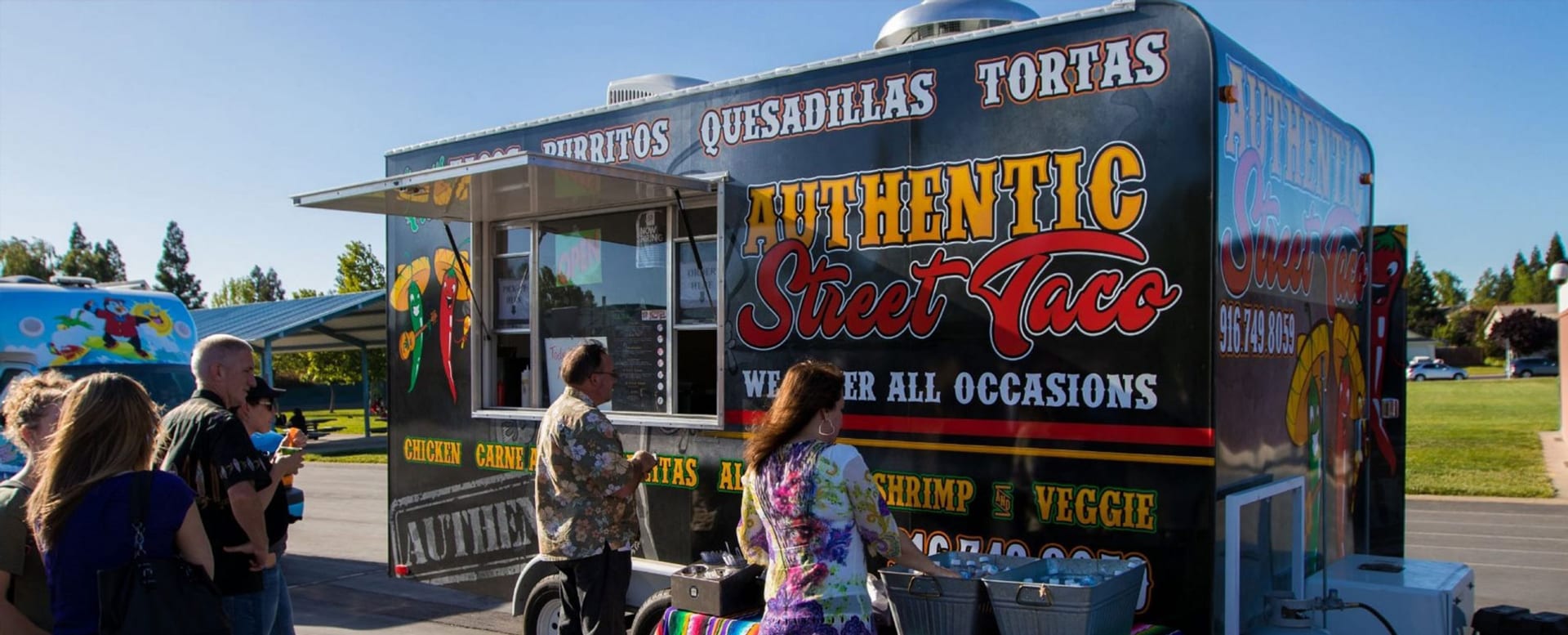 The Authentic Street Taco food truck serving guests in Antelope, California